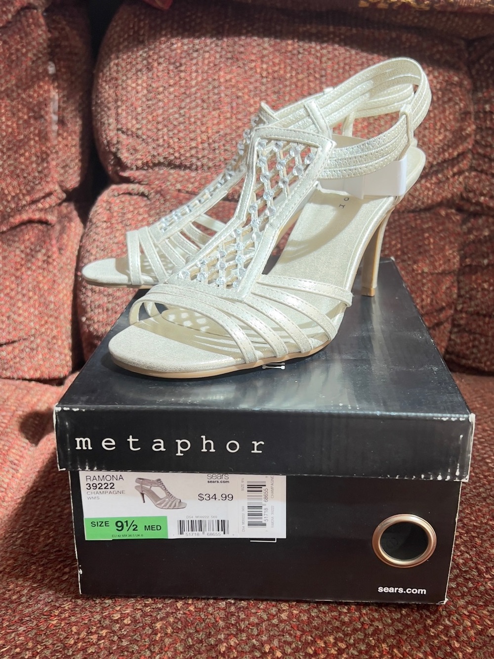 Metaphor Ramona Women's Champagne Strappy Slingback Heels
